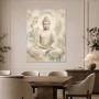 Meditativer Buddha als Kunstwerk oder Wandbild in sanften Naturtönen