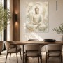Meditativer Buddha als Kunstwerk oder Wandbild in sanften Naturtönen