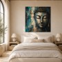 Buddha Wandbild oder Acrylbild in Blau und Gold