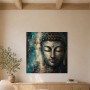 Buddha Wandbild oder Acrylbild in Blau und Gold