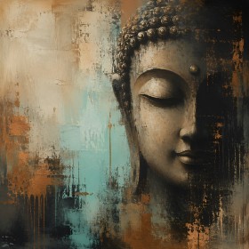 Meditative Buddha Wandbild oder Leinwand für moderne Räume