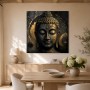 Buddha Gesicht in Gold, Abstraktes Wandbild oder Kunstdruck