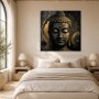 Buddha Gesicht in Gold, Abstraktes Wandbild oder Kunstdruck