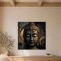 Buddha Gesicht in Gold, Abstraktes Wandbild oder Kunstdruck