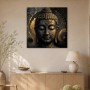 Buddha Gesicht in Gold, Abstraktes Wandbild oder Kunstdruck