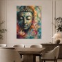 Buddha Kunstwerk oder Wandbild in leuchtender Farbkomposition