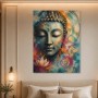 Buddha Kunstwerk oder Wandbild in leuchtender Farbkomposition