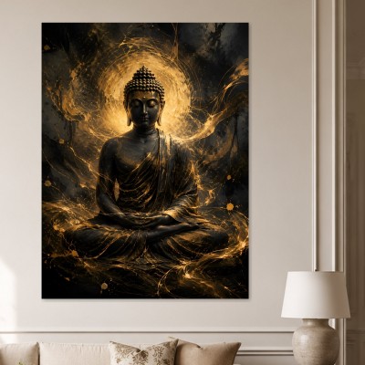 Goldener Buddha im Licht, Acrylbild oder Fine Art Print