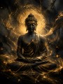 Goldener Buddha im Licht, Acrylbild oder Fine Art Print