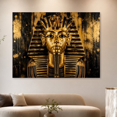 Goldene Pharaonenmaske als Wandbild oder Acrylbild