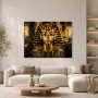 Goldene Pharaonenmaske als Wandbild oder Acrylbild