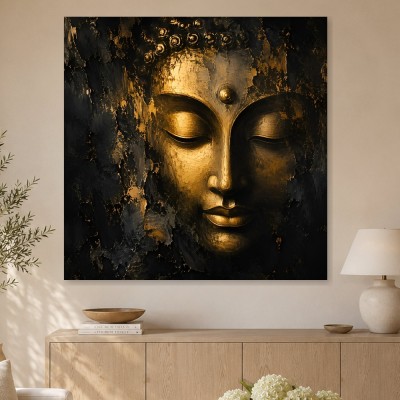 Goldene Buddha Maske als Kunstwerk oder Leinwandbild