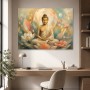Meditative Buddha mit Lotus, Acrylbild oder Kunstdruck