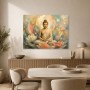 Meditative Buddha mit Lotus, Acrylbild oder Kunstdruck