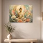 Meditative Buddha mit Lotus, Acrylbild oder Kunstdruck