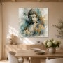 Buddha Wandbild oder Acrylbild in sanften Gold- und Grautönen