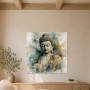 Buddha Wandbild oder Acrylbild in sanften Gold- und Grautönen