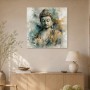 Buddha Wandbild oder Acrylbild in sanften Gold- und Grautönen