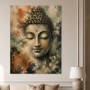 Buddha Gesicht mit Blumen, Leinwand oder Poster in harmonischer Zen-Optik