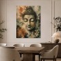 Buddha Gesicht mit Blumen, Leinwand oder Poster in harmonischer Zen-Optik
