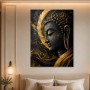 Goldener Buddha als Leinwand oder Acrylbild im modernen Stil