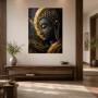 Goldener Buddha als Leinwand oder Acrylbild im modernen Stil