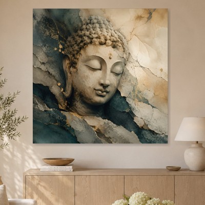 Buddha in Goldtönen, Wandbild oder Fine Art Print