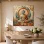 Meditativer Buddha als Wandbild oder Leinwand mit sanften Erdtönen