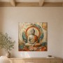 Meditativer Buddha als Wandbild oder Leinwand mit sanften Erdtönen