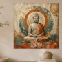 Meditativer Buddha als Wandbild oder Leinwand mit sanften Erdtönen