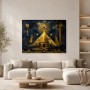 Mystisches Goldpyramiden Motiv als Acrylbild oder Kunstdruck