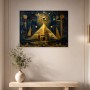 Mystisches Goldpyramiden Motiv als Acrylbild oder Kunstdruck