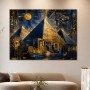 Ägyptische Pyramiden als Leinwand oder Acrylbild in Gold und Blau