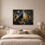 Ägyptische Pyramiden als Leinwand oder Acrylbild in Gold und Blau