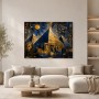 Ägyptische Pyramiden als Leinwand oder Acrylbild in Gold und Blau