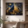 Ägyptische Pyramiden als Leinwand oder Acrylbild in Gold und Blau