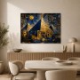 Ägyptische Pyramiden als Leinwand oder Acrylbild in Gold und Blau