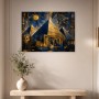 Ägyptische Pyramiden als Leinwand oder Acrylbild in Gold und Blau