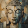 Buddha als Leinwandbild oder Acrylbild in ruhiger Farbkomposition