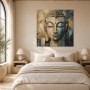 Buddha als Leinwandbild oder Acrylbild in ruhiger Farbkomposition