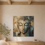 Buddha als Leinwandbild oder Acrylbild in ruhiger Farbkomposition