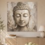 Meditativer Buddha als Leinwand oder Acrylbild in sanften Naturtönen