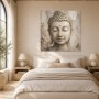 Meditativer Buddha als Leinwand oder Acrylbild in sanften Naturtönen
