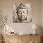 Meditativer Buddha als Leinwand oder Acrylbild in sanften Naturtönen