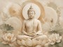 Buddha in sanften Naturtönen, als Wandbild oder Acrylbild