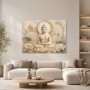 Buddha in sanften Naturtönen, als Wandbild oder Acrylbild