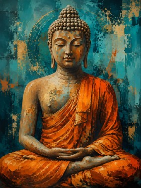 Meditativer Buddha als Leinwandbild oder Acrylbild