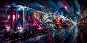 Dynamischer U-Bahn-Tunnel als Canvas Print oder Modernes Wandbild Dynamischer U-Bahn-Tunnel als Canvas Print oder Modernes Wandbild