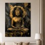 Goldene Buddha Ruhe, Modernes Wandbild oder Acrylbild