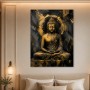 Goldene Buddha Ruhe, Modernes Wandbild oder Acrylbild